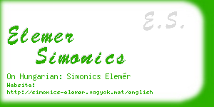 elemer simonics business card